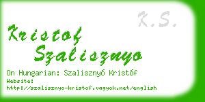 kristof szalisznyo business card