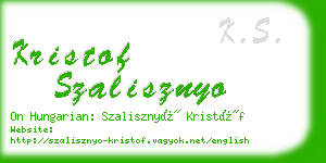 kristof szalisznyo business card